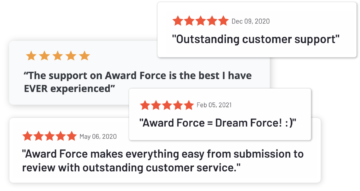 5 stars reviews of Award Force